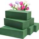 Prashent 6 Pcs Floral Foam Blocks, Green Wet Dry Flower Foam for Fresh & Artificial Flower Arrangements, DIY Craft Supplies for Centerpieces, Bouquets, Wedding & Home Dcor (7.8 x 3.5 x 2.4)