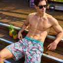 Mens Swim Trunks 5 Inch Quick Dry Bathing Suit with Pockets Beach Board Shorts Mesh Lining (XXL)
