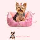 Hollypet TC Fabric Plush Small Dog Cat Bed Self-Warming Pet Bed, Pink