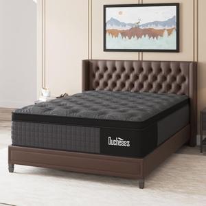 Duchessz King Mattress, 14 Inch Hybrid Mattresses Black with Gel Memory Foam and Individually Pocket Innerspring Euro Top Medium Firm for Motion Isolation, Edge Support
