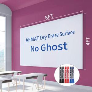 Dry Erase Whiteboard Paper, Large White Board Stickers for Wall, 8x4ft Dry Erase Paper Roll with Adhesive Backing, Perfect Replacement for White Board, No Ghost After 60 Days, 6 Much Better Markers