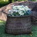 CXWXC Bike Basket - Handmade Rattan Bike Baskets for Girls Women - Front Bicycle Bike Basket with Coffee Cup Holder for Beach Cruiser, Scooter, Ebike (Dark Brown)