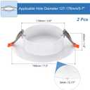 PATIKIL 185mm / 7.3" Diameter Spring Ceiling Hole Cover Plate, 2 Pack Downlight Hole Trim Wall Mount Decorative Cap Access Panel for 5-7" Round Ceiling and Wall Openings, White