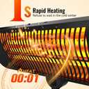 Outdoor Heaters for Patio, 12H Timer&3 Heat Level, IP54 Waterproof Electric Heater,1500W Infrared Heating Covers 300Sq.ft, Tip-Over Protection, Towel Bracket, Remote, 83" Patio Heaters for Outdoor Use