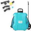 EVIKA Battery Powered Backpack Sprayer, 2.6Gal Rechargeable Removable Battery Pump Sprayer, Garden Sprayer with 6 Nozzles and 2 Wands, Automatic Weed Pressure Sprayer for Weeding, Spraying, Cleaning (Green)