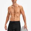 G Gradual Men's Swimsuit Trunks with Zipper Pockets Quick Dry Swimwear Bathing Suit Swim Briefs Board Shorts for Men (Black, M)