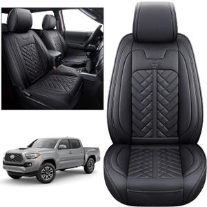 Tomatoman Toyota Tacoma Seat Covers Front Custom for 2005-2022 2023 2024 2025 Trucks Access Crew Extended Double Cab TRD Sports SR V6 Heavy Duty Car Cushions(2 PCS Front/Black)
