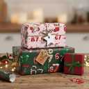 2 x 67 Christmas Wrapping Paper, Funny 6 7 Meme Gift Wrap for Xmas and Holiday Presents, Santa Meme Wrapping Paper for Kids Teens Family (Pink)