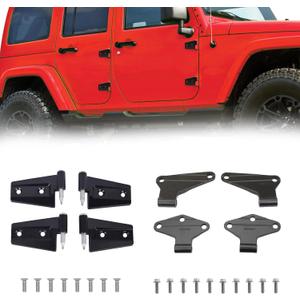 2 Door Hinge Assembly Kits Compatible with 2007-2018 Jeep JK Jeep Wrangler (Interior and Outside 2 Door Hinge)