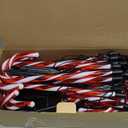 IDEAALS 24Pack Solar Christmas Candy Cane Lights, Solar Pathway Lights Waterproof, Christmas Decorations Outdoor with 8 Modes for Party Patio Garden Lawn Yard Decor