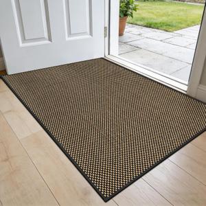 LEKEEPGO Front Door Mat 24"x36", Indoor Non Slip Washable Entry Mat, Black