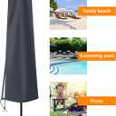 Dafire Patio Umbrella Cover for 7FT to 9FT Parasols - 1.7m Dark Gray 420D Oxford Fabric Waterproof Market Umbrella With Zip - For Outdoor Umbrellas With Rod