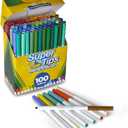 Crayola Super Tips Marker Set (100ct), Fine Point Washable Markers, Drawing Markers for Kids & Adults, Create Thick & Thin Lines, Art Supplies, Ages 3+