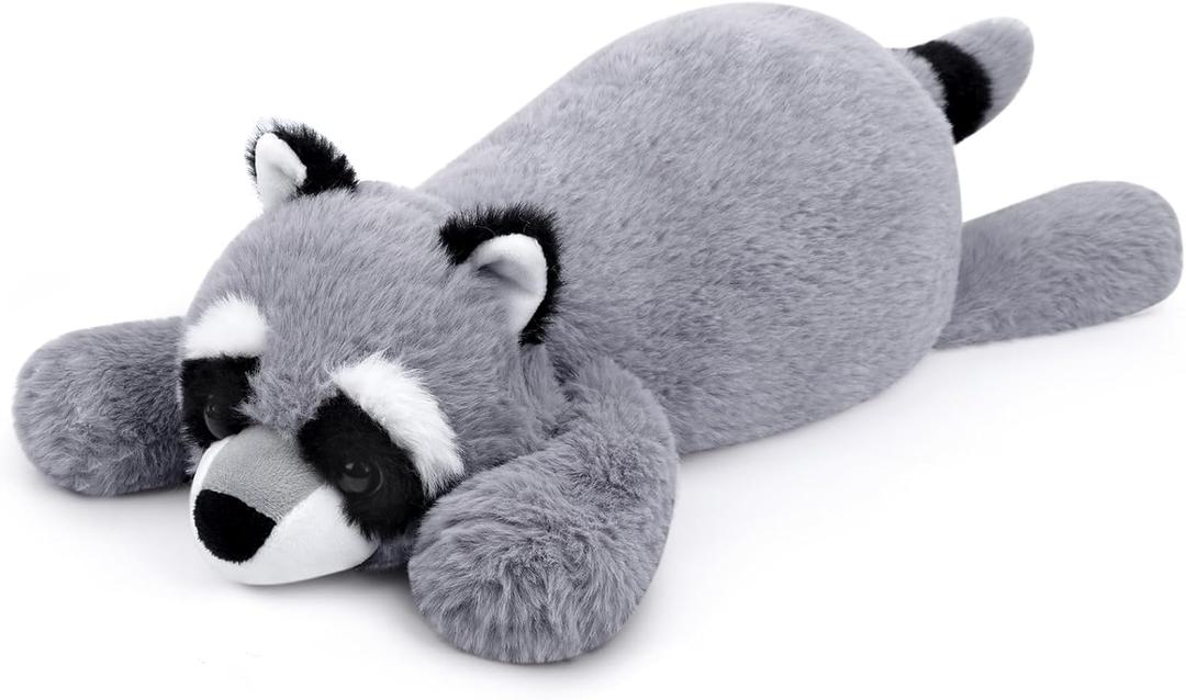 Weighted Raccoon Stuffed Animals, 23in Raccoon Plush Cute Plushies Toys Realistic Raccoons Body Pillow Hug Sleeping Fluffy Animal Toys for Kids, Bed Decor Plushie Doll Birthday Gift