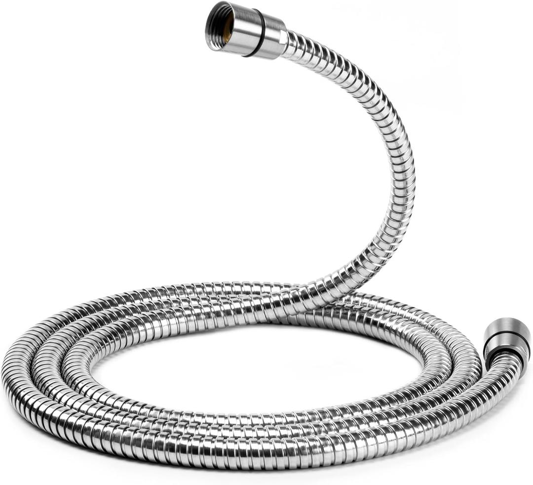 Shower Hose, 79 Inches Extra Long Stainless Steel Handheld Shower Head Hose with Brass Insert and Nut, Flexible, Brushed Nickel