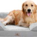 XL Orthopedic Dog Beds Large Sized Dog - Washable Large Dog Cat Bed Waterproof, Comfort Dogs Couch Sofa with Washable Removable Cover, Pet Bed with Nonskid Bottom, Light Grey, 48"