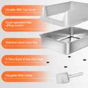 Stainless Steel Cat Litter Box, Odor Free Metal Litter Box with High Sides Lid, Open Top Low Entry Litter Pan Include Scoop Easy Cleaning Anti-Scratch Kitty Cat Box Anti-Urine Leakage, Non-Sticky