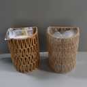 Battery Wall Sconces Set of 2, Rattan Rechargeable Wall Sconce, Boho Wireless Wall Lamp with Remote, Battery Operated Sconces for Bedrooms, Hallway, Living Room