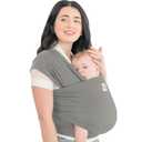 KeaBabies Baby Wrap Carrier - All in 1 Original Baby Carrier Newborn to Toddler Sling, Easy to Wear, Hands Free Bonding, Lightweight, Breathable Infant Wraps (Graphite) (One Size (Pack of 1))