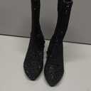 ABSOLEX Girl's Rhinestone Round Toe Knee High Chunky Low Heel Boot, 12