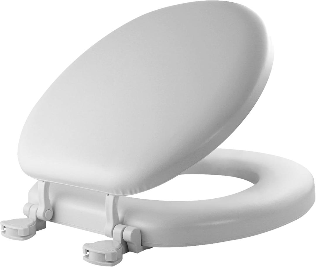 Mayfair 1815EC & 815EC Toilet Seats - Padded, Never Loosens, Easily Removes, Elongated & Round
