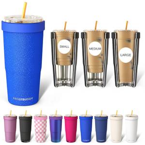 Frost Buddy Togo Buddy 30 oz Stainless Steel Vacuum Insulated Tumbler To Go Coffee Cup  Iced Coffee Cups, Iced Coffee Sleeve, Travel Mug, Thermal Cup for Hot & Cold Drinks, Dunkin Cup (Royal Glitz)
