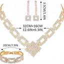 Unicra Crystal Bridal Wedding Jewelry Set Silver Rhinestone Necklace Earrings Bracelet Sets Formal Costume Jewelry for Women and Brides