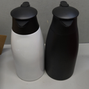 Updated Thermal Coffee Carafe, 70 Oz Insulated Stainless Steel Coffee Carafes for Keeping Hot Coffee & Water Hot Beverage-12Hours, Double Walled Vacuum Thermos Carafe(Black+White
