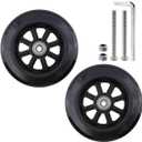 Risbay 5 Inch Rubber Front Replacement Wheels, 2 Pcs Anti-Slip Rollator Walker Replacement Wheels Accessories with Screws wheelchair Front Wheel for Rollators, Wheelchairs, Walkers (Black)