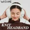 Winter Ear Muffs Women Foldable Faux Fur Earmuffs Knitted Headband Ear Warmer Outdoor Ear Cover For Girls (Gray)