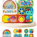 auby Busy Board 3.0 Detachable & Assemblable Educational Sensory Toy for Toddlers 1-6 Portable Learning Activity Board with 7 Travel-Friendly Tools, Fine Motor Skills Development