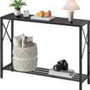 Tajsoon Console Table, 2-Tier Entryway Table, 41.8”L Narrow Sofa Tables with Shelves, Behind The Couch, for Entrance, Hallway, Living Room, Foyer, Corridor, Office, Black
