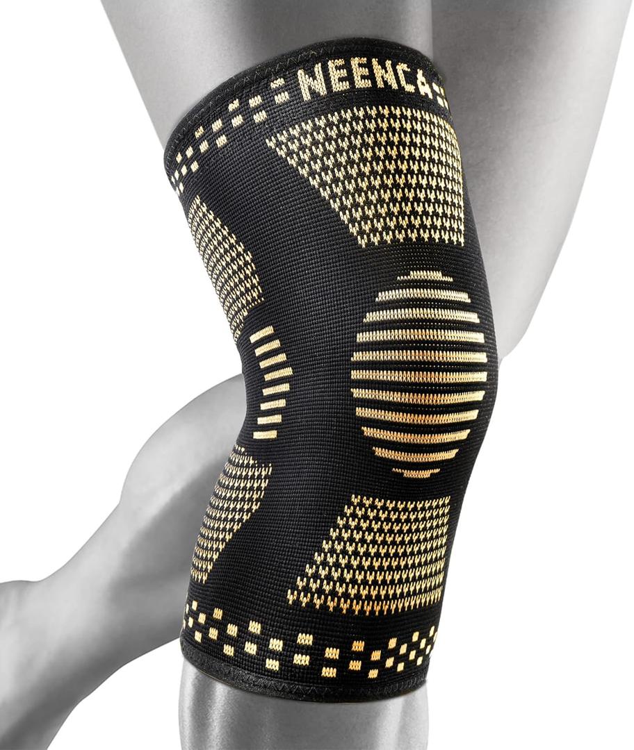 NEENCA Knee Sleeve, Copper Knee Brace with Copper Ions Infused Fiber, 2 Pack, for Arthritis, Sports, Workout, Meniscus Tear