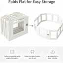 Foldable Clear Acrylic Dog Playpen with Door, 23.6" Acrylic Puppy Playpen, Easy Assemble Indoor Pet Fence with White Frame, Clear Dog Playpen for Puppies & Animal (White, 23.6‘H, 4 Panels)