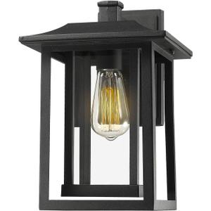 Beionxii Outdoor Wall Mount Light, Dusk to Dawn Exterior Light Fixture Outside Lights for House Porch Patio, Black Cast Aluminum w/Clear Glass (13.5" x 9") - A197W-1PK