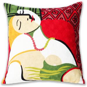 1 Pcs Embroidered Decorative Throw Pillow Covers Modern Geometry Throw Pillows Case for Sofa Decor Square Cushion Cover Outdoor Pillow Cases 18 x 18 Inch (Green) (White)