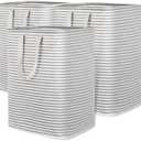 Lifewit 2 Pack Laundry Hamper Large Collapsible Laundry Baskets, Freestanding Waterproof Clothes Hamper with Easy Carry Handles in Laundry Room Bedroom Bathroom College Dorm for Adults, Grey, 3 x 90L