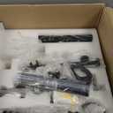 Black Large Linear Sputnik Chandelier, 55" Mid Century Modern Chandelier with 16 Grey Glass Lampshades, Big Modern Globe Chandeliers for High Ceiling Dining Room Kitchen Island - Black