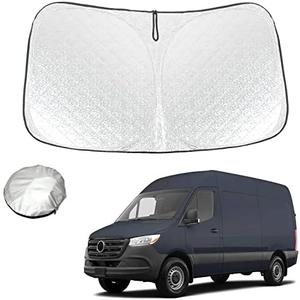 Thickest Foldable Windshield Sun Shade fit for Mercedes Benz Sprinter 2007-2025,Freightliner Cargo Crew Mercedes Sprinter Van Front Window Sunshade Sun Visor Cover Blocks UV Rays Keep Your Car Cooler