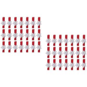 TOPBATHY  23 Pcs Snowflake Clothespins,Christmas Wood Clips, Small Craft Pegs,Photo Clips, for Holiday Party Festival(Red)