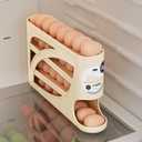 4-Tier Egg Dispenser for Refrigerator, Gravity Auto-Rolling Design, Holds 30 Eggs, Space-Saving Easy-Access Fridge Organizer Rack
