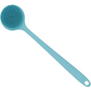 Silicone Body Scrubber, Long Handle Back Scrubber for Shower, Silicone Body Brush Shower Scrubber for Body, Shower Srush Back Brush Body Exfoliator (Blue)