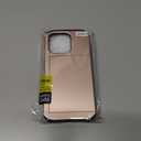 harusaki iPhone 16 Pro Wallet Case with Hidden Card Slot - Wireless Charging Compatible iPhone 16 Pro Case with Card Holder for Women and Men (Pink Gold)