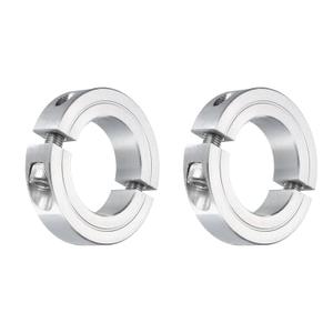 uxcell 2pcs Double Split Clamp-On Shaft Collar for 1-1/4" Shaft, Two-Piece Clamping Collar, 2-1/16" OD, 1/2" Thickness, Aluminum Alloy Set Screw Split Collar Clamp