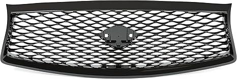Grill Compatible with 2014 2015 2016 2017 Infiniti Q50 All Model Plastic(ABS) Front Bumper Black Hood Mesh Conversion Grille Kit