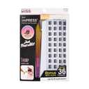 KISS imPRESS Falsies Self Adhesive Eyelashes, Press On Lashes, 12mm-14mm Natural Volume Lashes, Black, No Glue Needed, Invisible Band, 36 Lash Clusters & Non-Stick Applicator - Natural