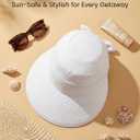 2-in-1 Womens Sun Visor Sun Hat Zipper Off Ponytail Friendly, Lightweight Quick Dry, Summer UV Protection (White)