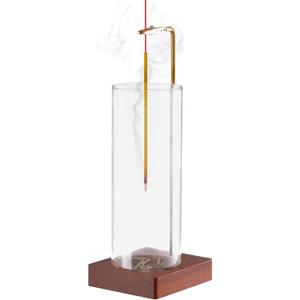 Incense Holder for Sticks, Insence-Stick Holder Ash Catcher with Removable Glass [Anti-Ash Flying], Mess-Free Incense Burner Holder, Perfect for Meditation Yoga Relaxation,Home Decor (Upside Down Brown)