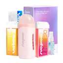 Waxfans Roll on Wax Kit, Waxing Kit for Women and Men, Wax Roller Waxing Kit for All Skin Types, Roll on Waxing Kit for Hair Removal, with Honey and Rose Wax Cartridges & 50 Pcs Wax Strips (Pink)