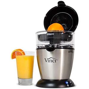 Vinci Hands Free Electric Citrus Juicer, 1-Button Juicer Machine, Orange Lime Grapefruit Lemon Squeezer, Easy to Clean Orange Juicer Squeezer, Black/Stainless Steel